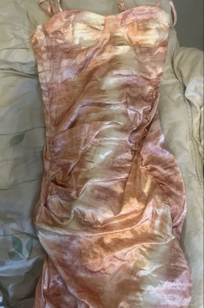 Kleid pink-weiss gemustert Sommerkleid Grösse S