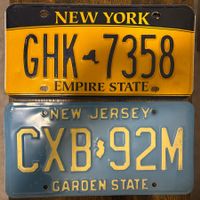  🇺🇸 U.S. 2x Autoschild (New York, New Jersey) - ORIGINAL 