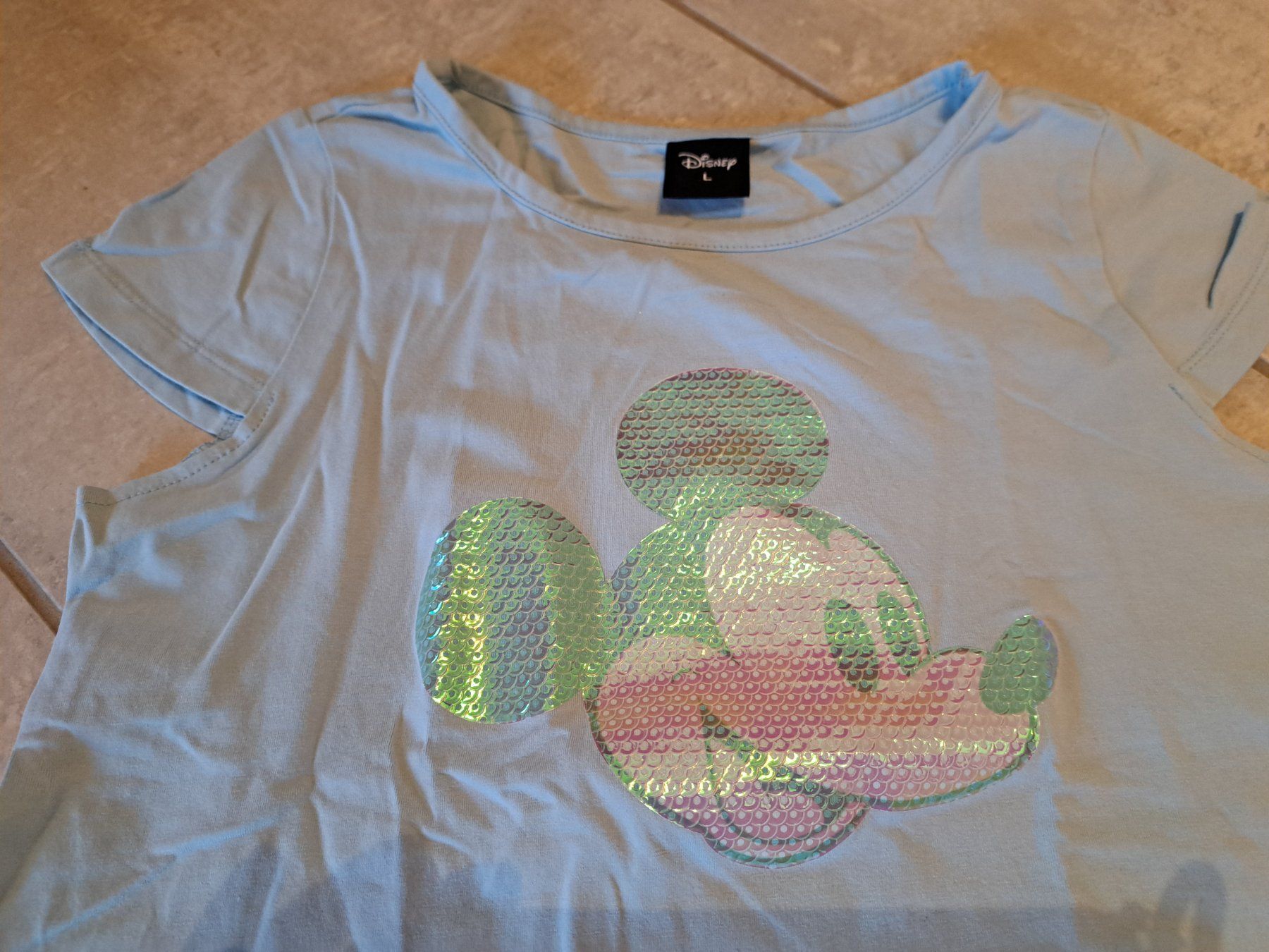 Disney Blusen, T-Shirts & Tops: Disney Mickey Mouse T-Shirt L hellblau – Neu (gemäss Beschreibung) aus Killwangen von KIANA08 1