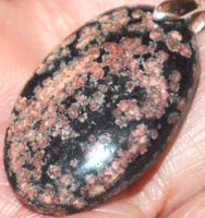 Anhänger L-3580 – Blüten Obsidian 29x18mm