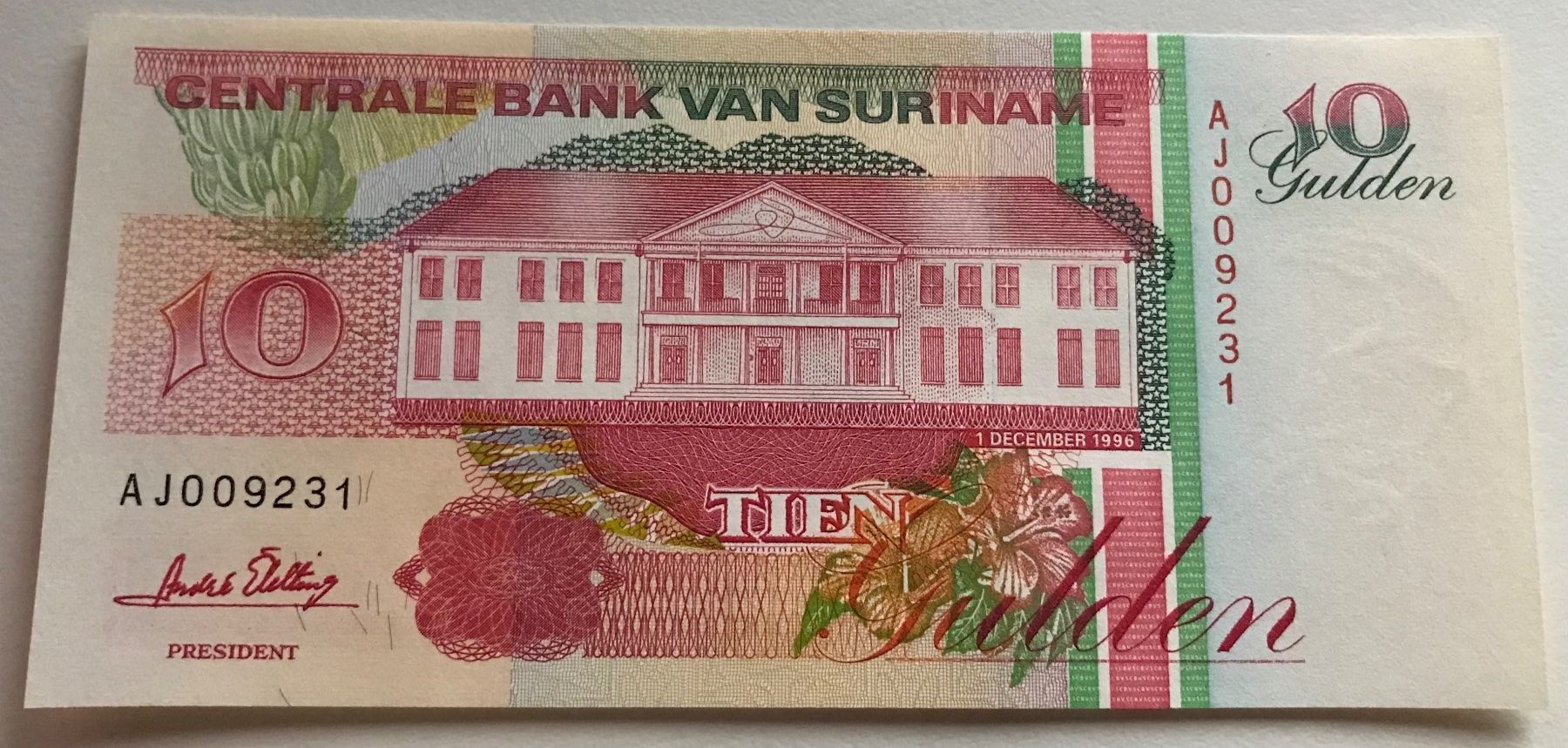 Banknoten: Suriname 10 Gulden Neuwertig – Neu (gemäss Beschreibung) aus Algetshausen von Carrhard
