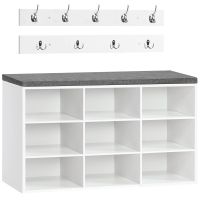 Wandgarderobe Schuhbank Garderobe 9 Fächer 9 Haken Polster