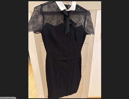 Robe Sandro noire en dentelle, T 36 - Chic & Élégant!