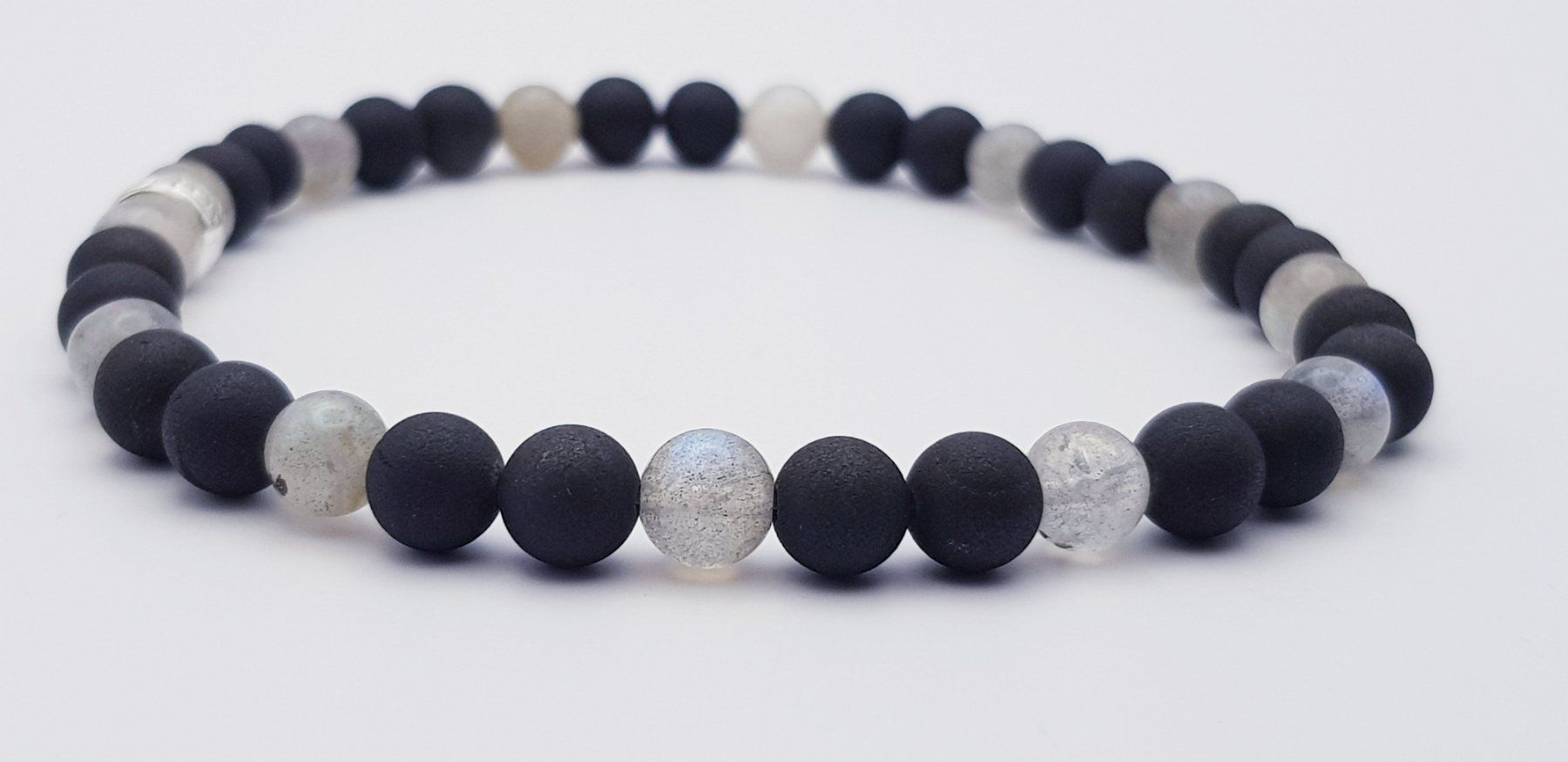 Bracciali & Braccialetti: Armband Edelstein Labradorit und schwarzer Achat – Nuovo e nell'imballaggio originale da Menziken venduto da Zyropa 1