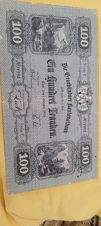 Billets de banque: Billets réplique Franken Grigione 1878 – D'occasion à Vésenaz par emose 1