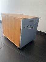 Rollcontainer Holzoptik grau mit zwei Schubladen gebraucht