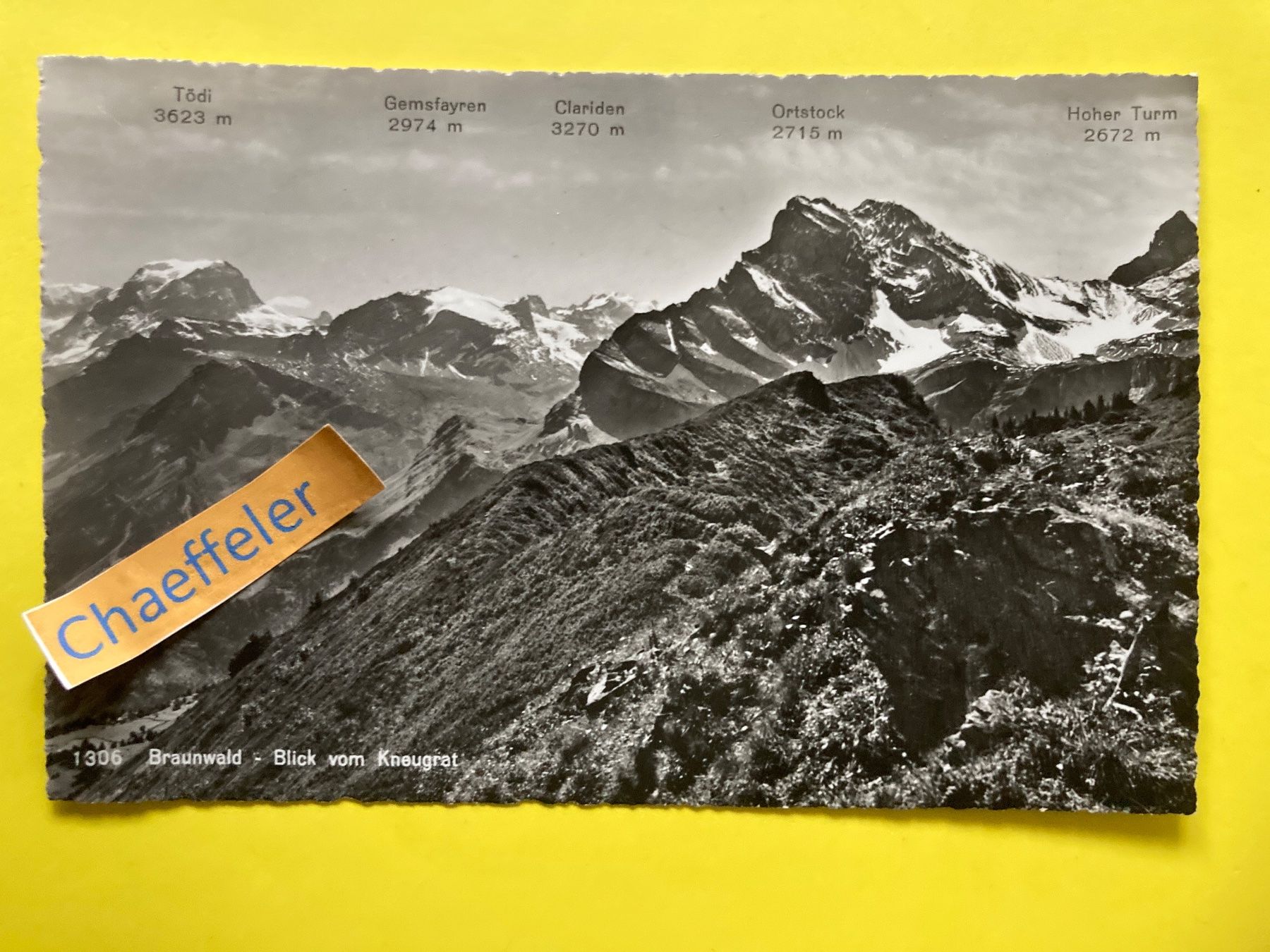 Ansichtskarten: 1306 Braunwald - Blick vom Kneugret – Gebraucht aus Zürich von Chaeffeler