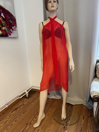 Pareo S transparent rot Grösse One Size neuwertig