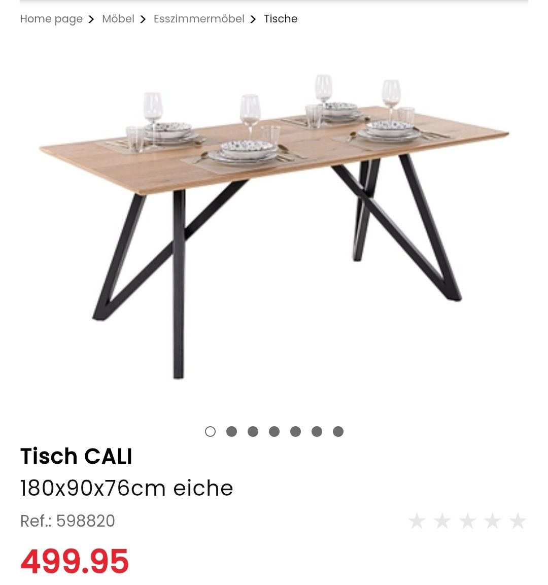 Tavoli: Esstisch CALI Conforama, NEU, 180x90x76cm – Nuovo e nell'imballaggio originale da Winterthur venduto da eaw_ 3