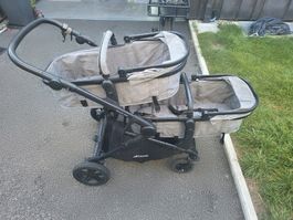 Poussette double Hauck Atlantic Twin gris bon état