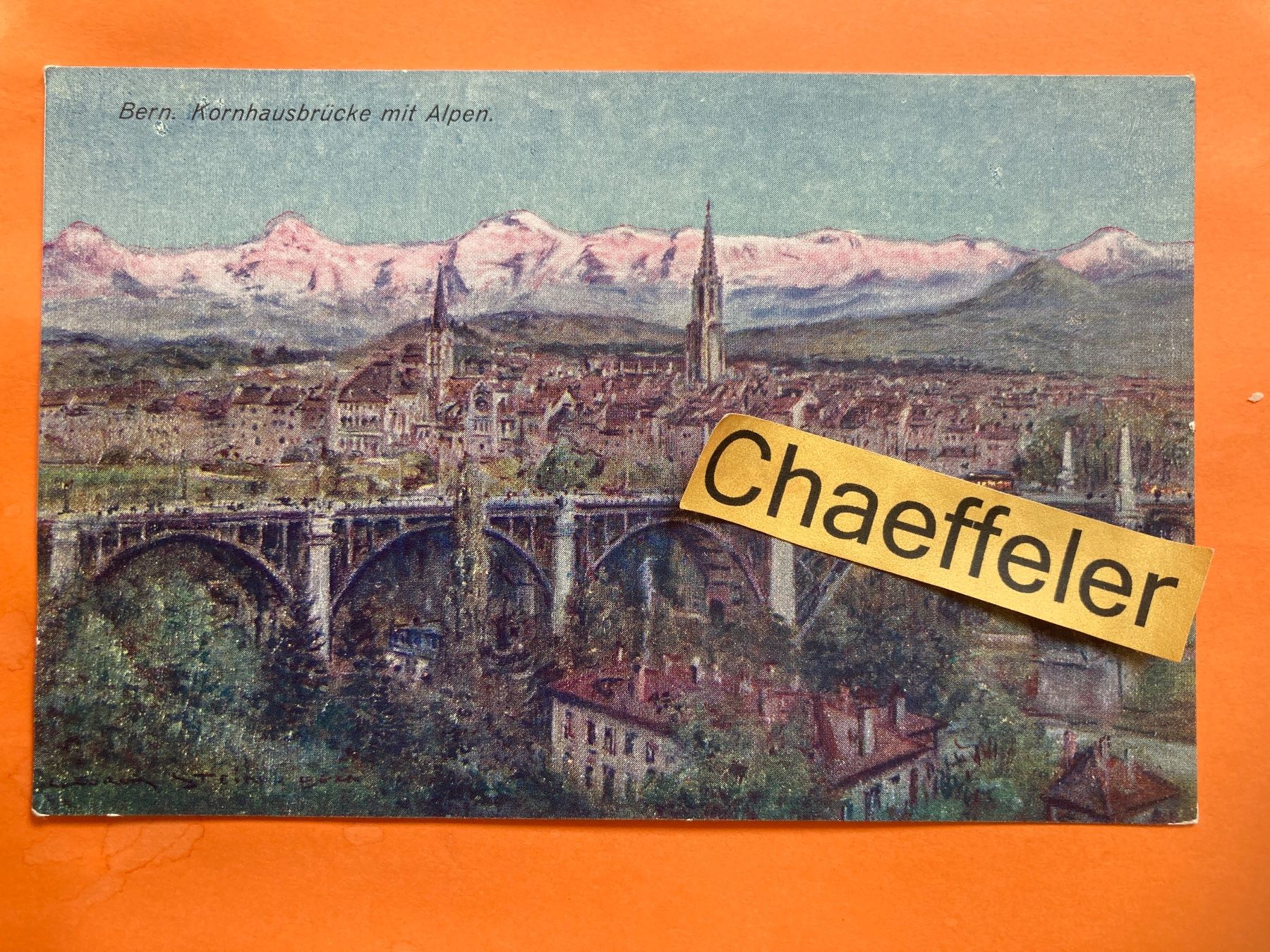 Cartes postales: Bern. Kornhausbrücke mit Alpen – D'occasion à Zürich par Chaeffeler