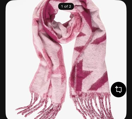 Street One Schal pink mit Sternmuster mit Fransen