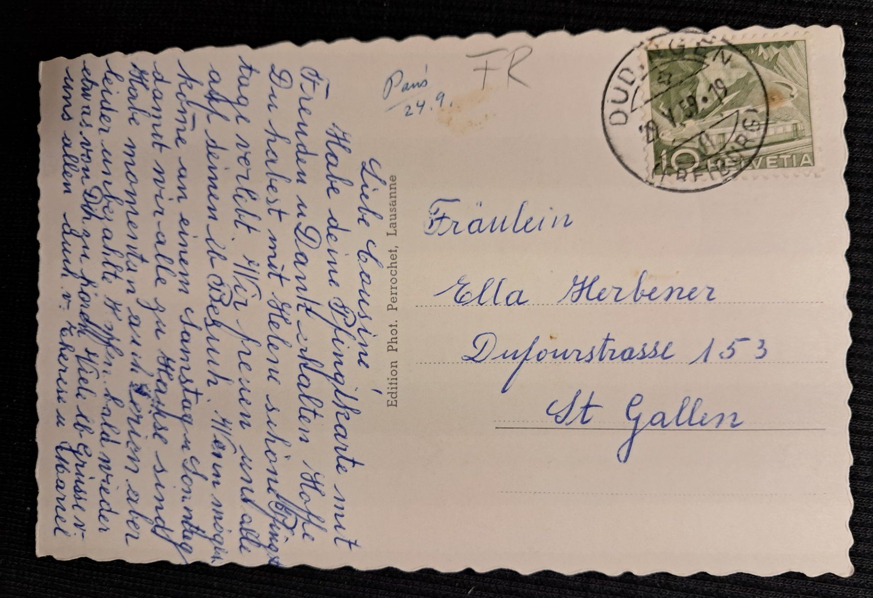 Cartoline postali: DUDINGEN-GUIN 1959 – Usato da Ponto Valentino venduto da giorgia06 1
