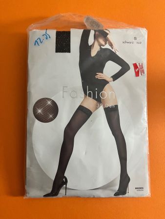 Halterlose Strümpfe Fashion (Migros), Grösse S, mit Glitzer