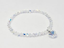 Damenarmband Swarovski Kristalle Crystal Clear AB Herz Charm