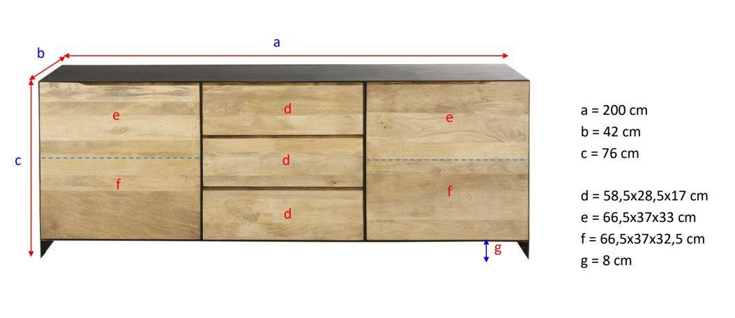 Cassettiere: Sideboard mit 2 Türen und 3 Schubladen – Usato da Burgdorf venduto da Hesi1 1