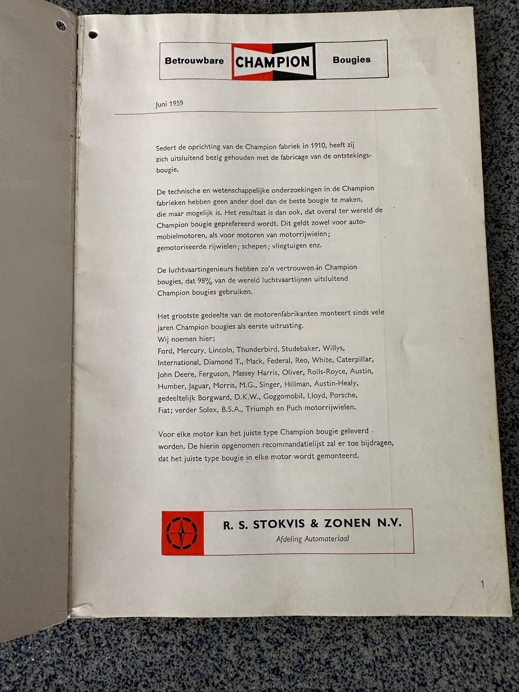 Libri: Katalog  CHAMPION  Zündkerzen  1959 – Usato da Boswil venduto da pavo1 1