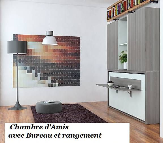 Letti: Lit escamotable horizontal 160 x 200. Avec bureau. – Nuovo e nell'imballaggio originale da Lausanne venduto da casa56 6