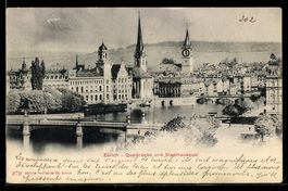 Zürich, Quaibrücke und Stadthausquai