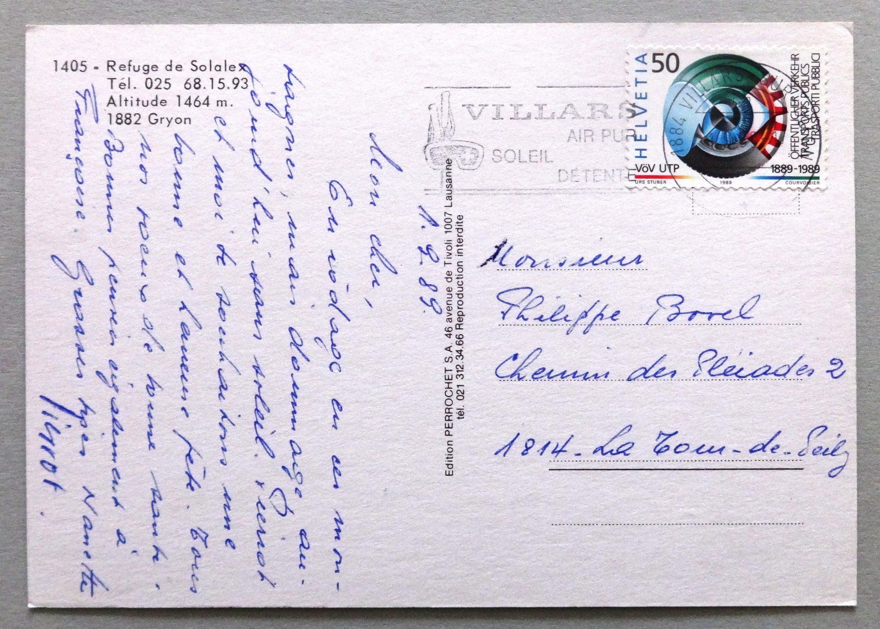 Cartes postales: Refuge de Solalex, Gryon – D'occasion à Fétigny par Billy2miny 1