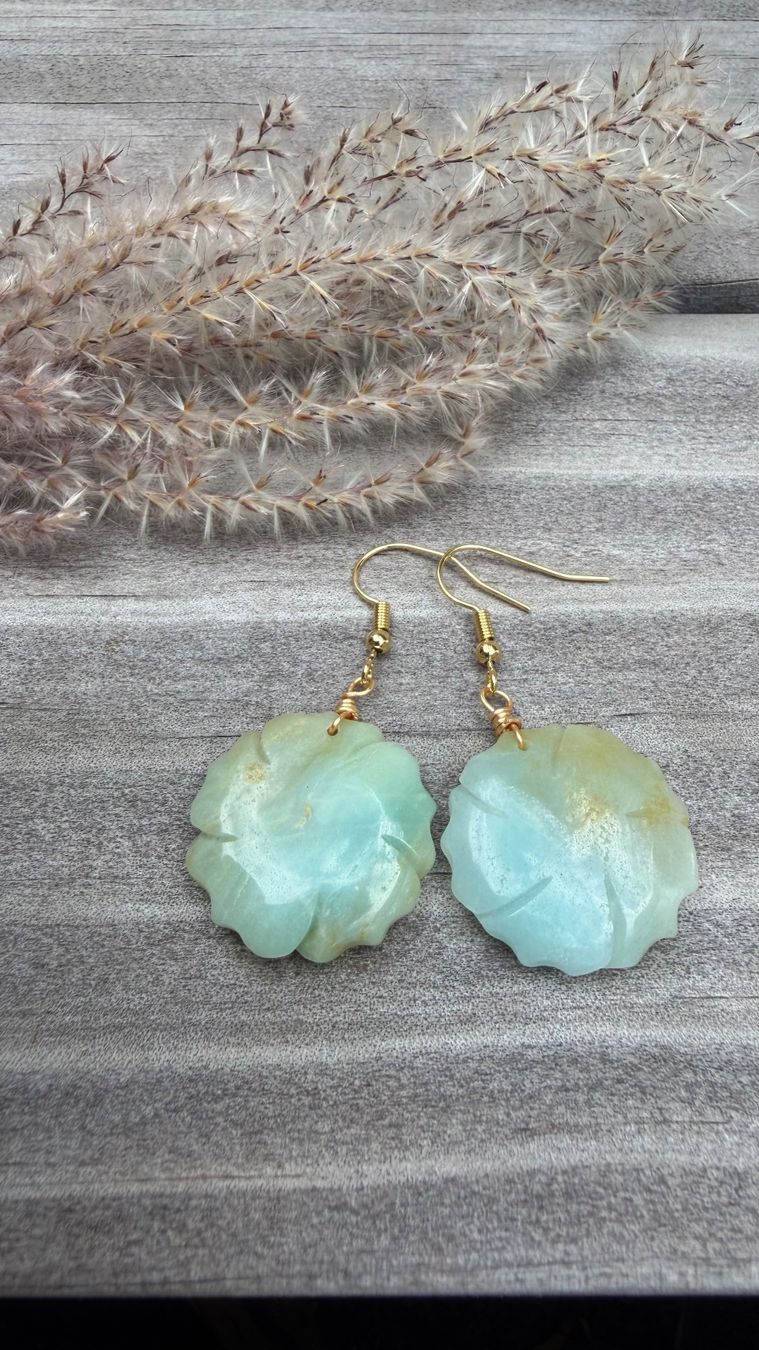 Orecchini pendenti & Orecchini a lobo: Rosenzauber: Vergoldete AMAZONIT Ohrhänger – Nuovo e nell'imballaggio originale da Rombach venduto da Ivreajewels 2