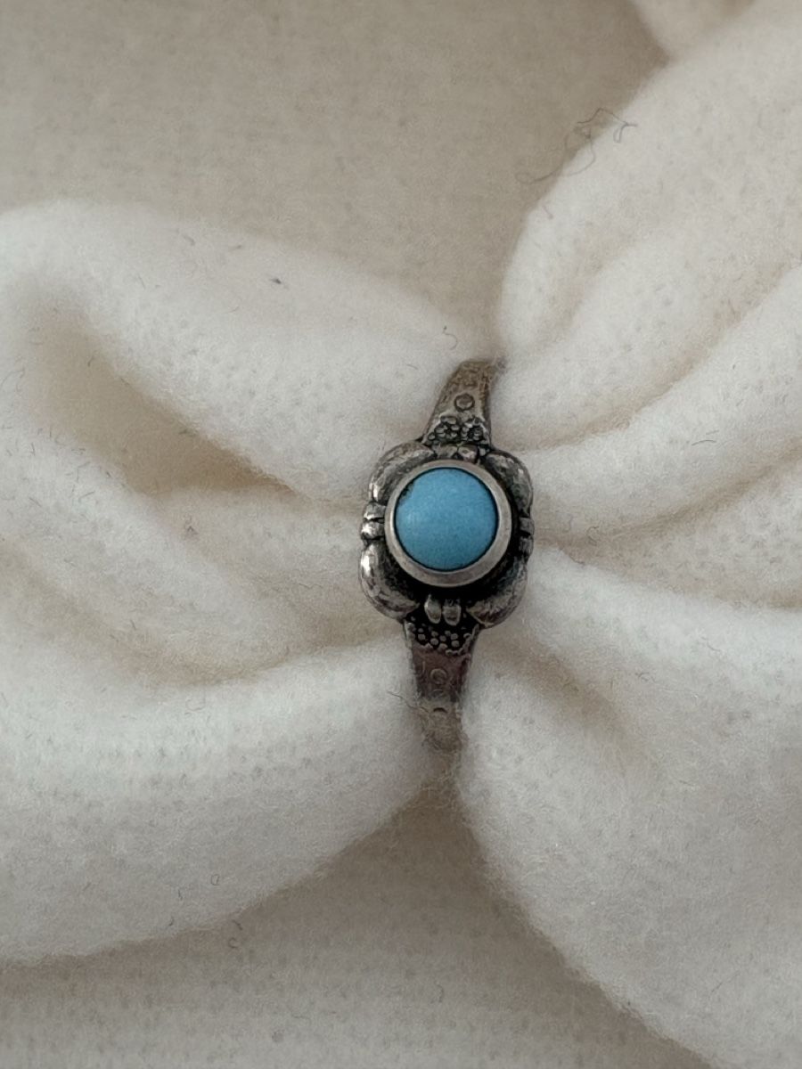 Anelli: Vintage Silberring 800 mit Türkis Stein – Usato da Embrach venduto da mays