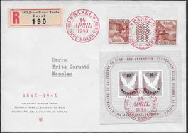 1945 R/FDC illust BASEL Block W23+Zusatzfrank.  ET-o ab 1.-