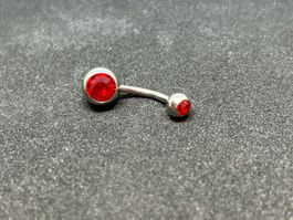 Piercing ombelico con pietra ROSSA nuovi di fabbrica