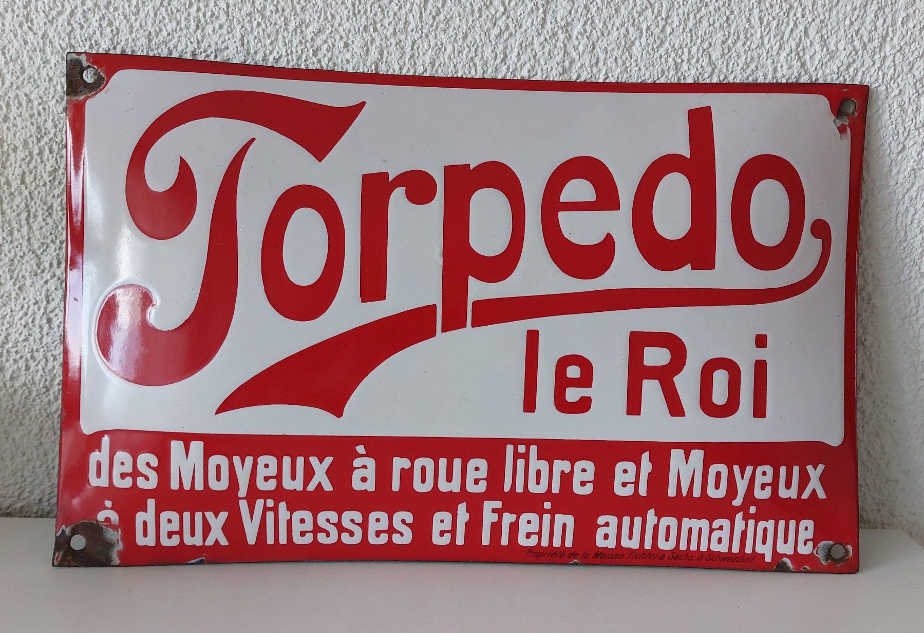 Sachs Schilder: Emailschild Torpedo Sachs Velo Naben plaque tôle – Gebraucht aus Schenkon von Elbarto007