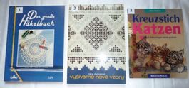 Häckelbücher und Kreuzstickbuch 3 Bücher im Einzelverkauft