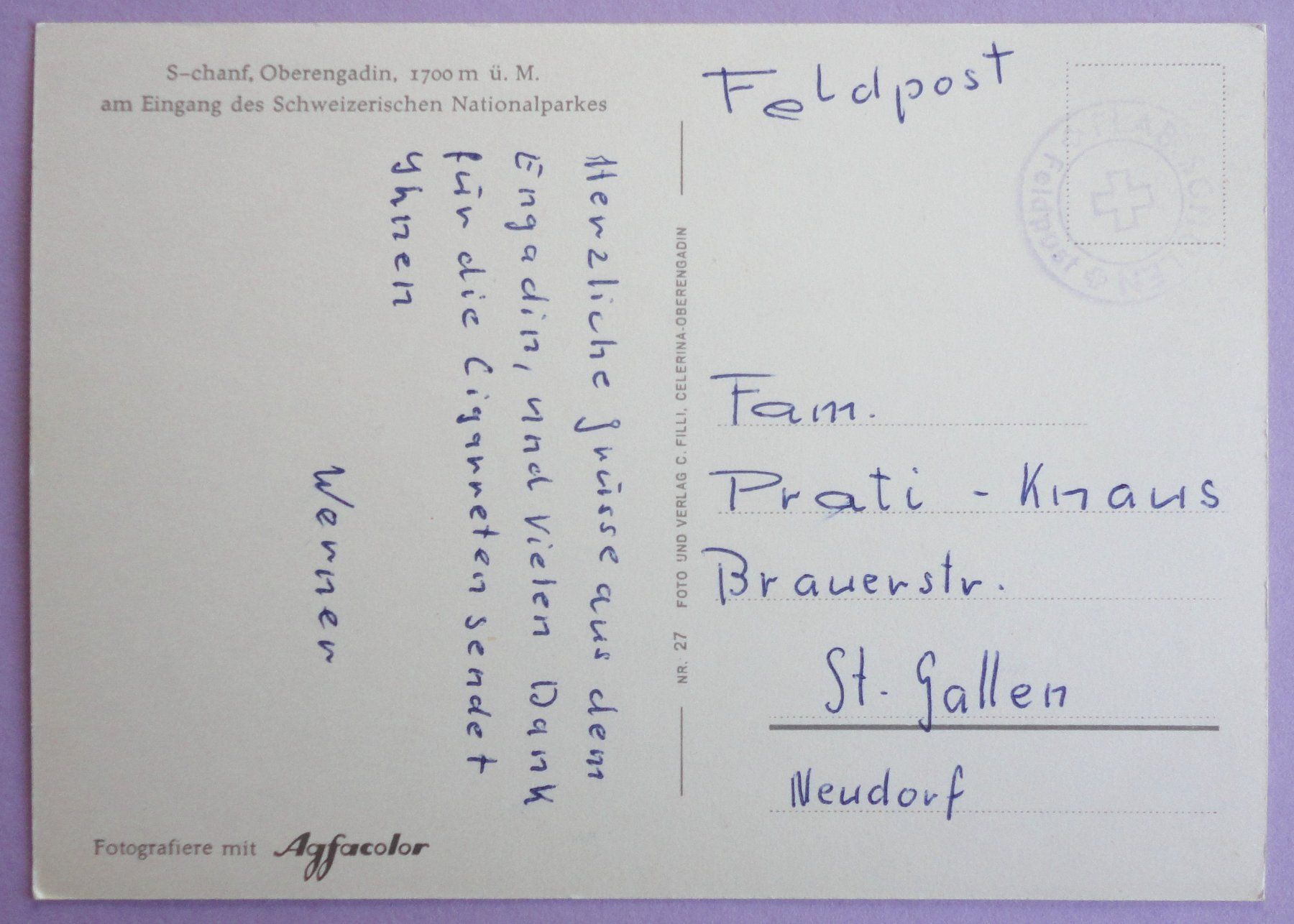 Cartes postales: S-chanf, 1700 m ü.M. – D'occasion à Fétigny par Billy2miny 1