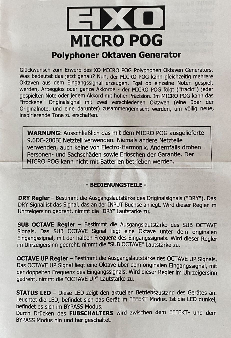 Electro-Harmonix Strumenti musicali: Electro-Harmonix Micro POG Polyphonic Octave Generator – Usato da Affoltern am Albis venduto da Megablues 4