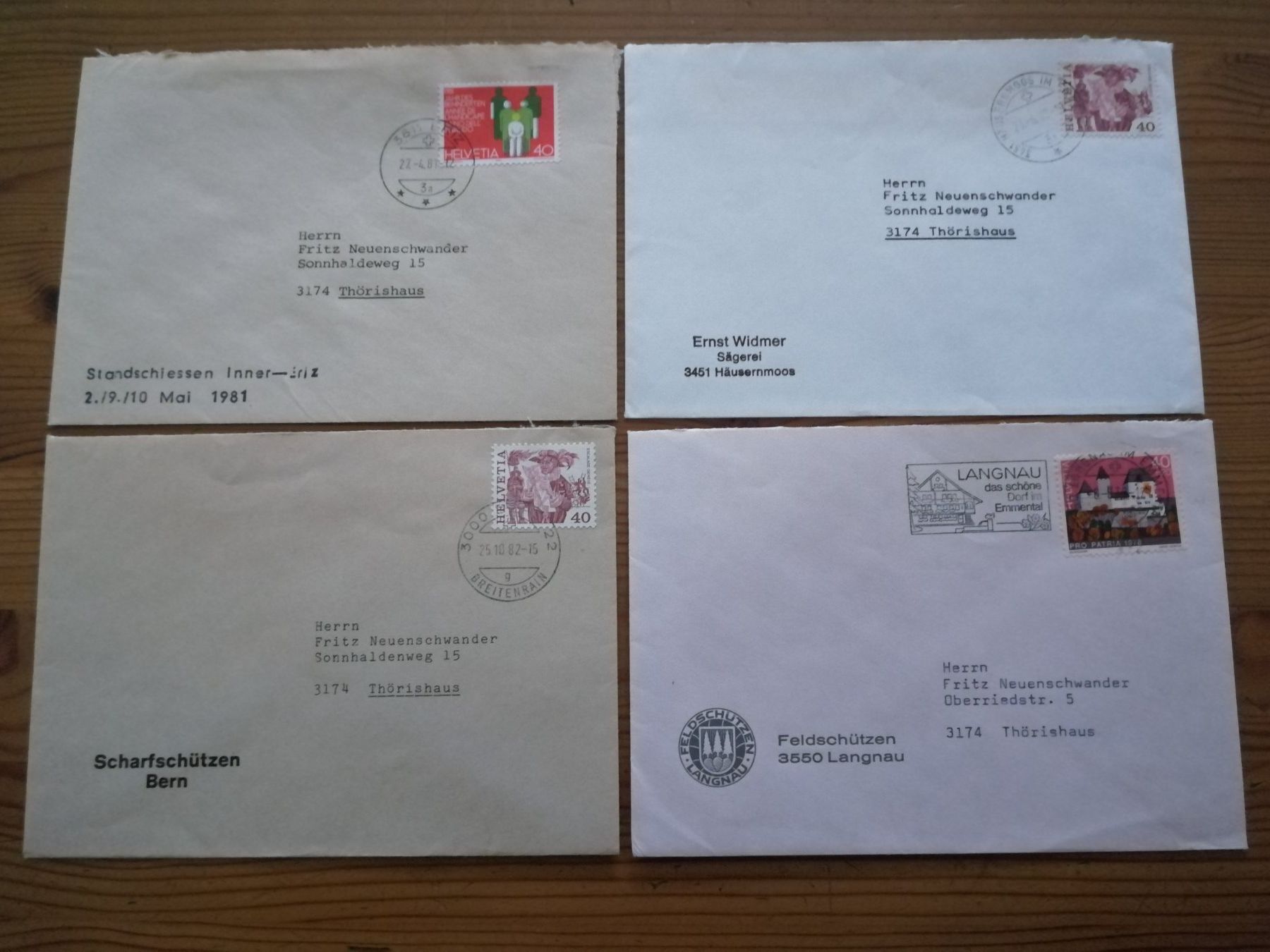 Alle Briefmarken: Briefumschläge diverse ca. 1980 Jahre – Gebraucht aus Hinterkappelen von 1399 5