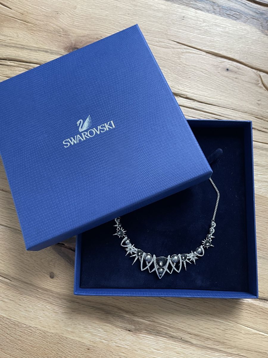Swarovski Catenine: Swarovski Statement-Collier – Schwarzer Kristall & Perlen – Nuovo (secondo la descrizione) da Winkel venduto da Glamour-Style 1