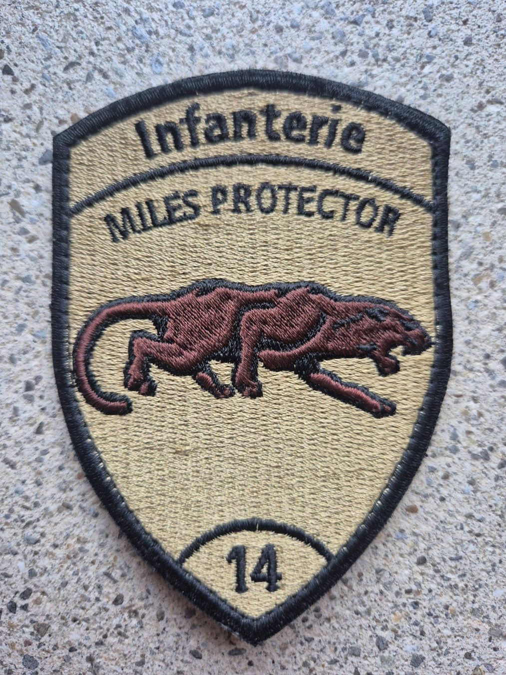 Schweizer Armee Plaketten & Abzeichen: *** Badge Infanterie Miles Protector 14 mit klett *** – Neu (gemäss Beschreibung) aus Riedholz von fr_sIruP
