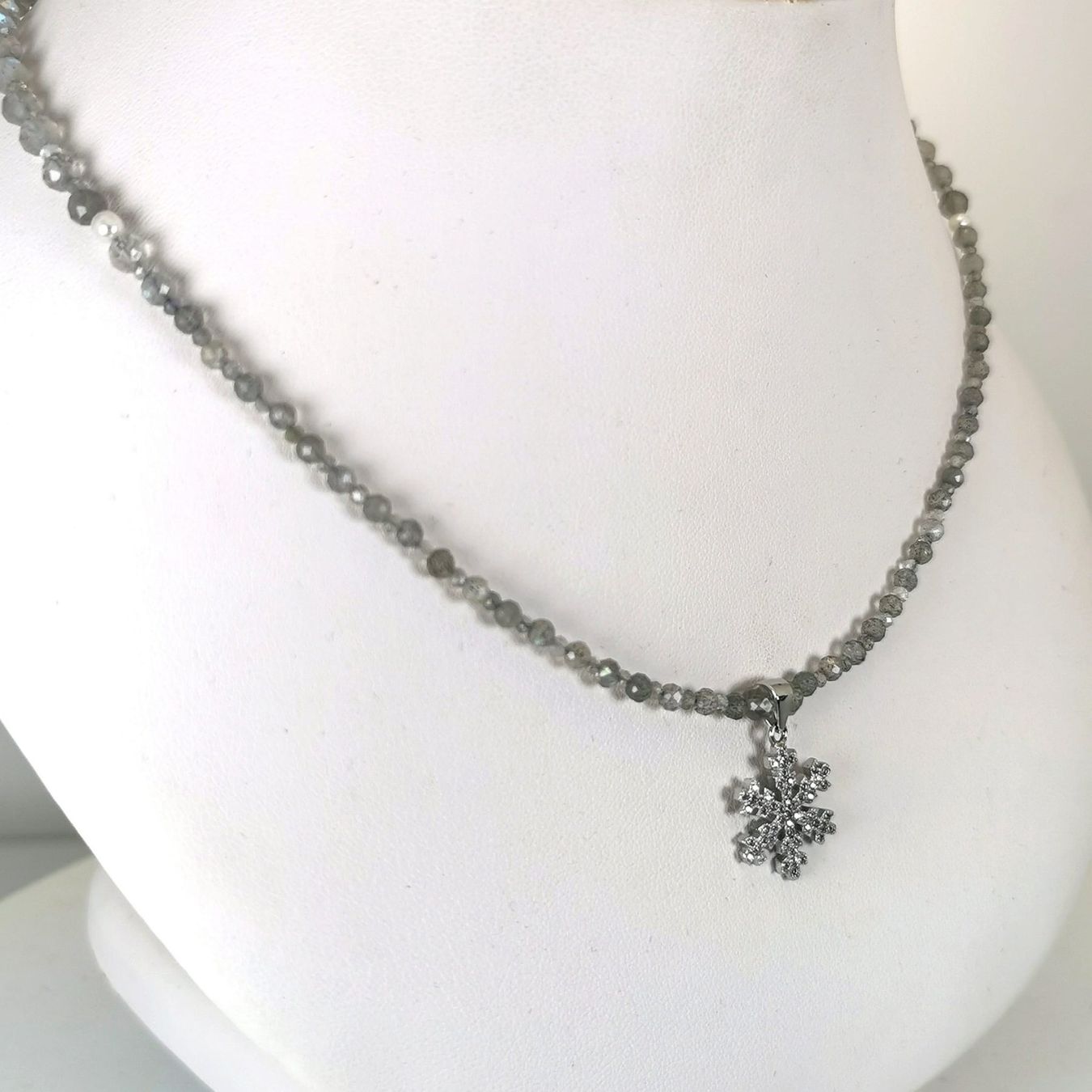 Catenine: Collier pierres Labradorites perles eau douce flocon Ag925 – Nuovo e nell'imballaggio originale da Préverenges venduto da AOP70 6