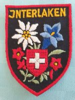 Vintage Badge Wappen INTERLAKEN ST. GALLER STICKEREI