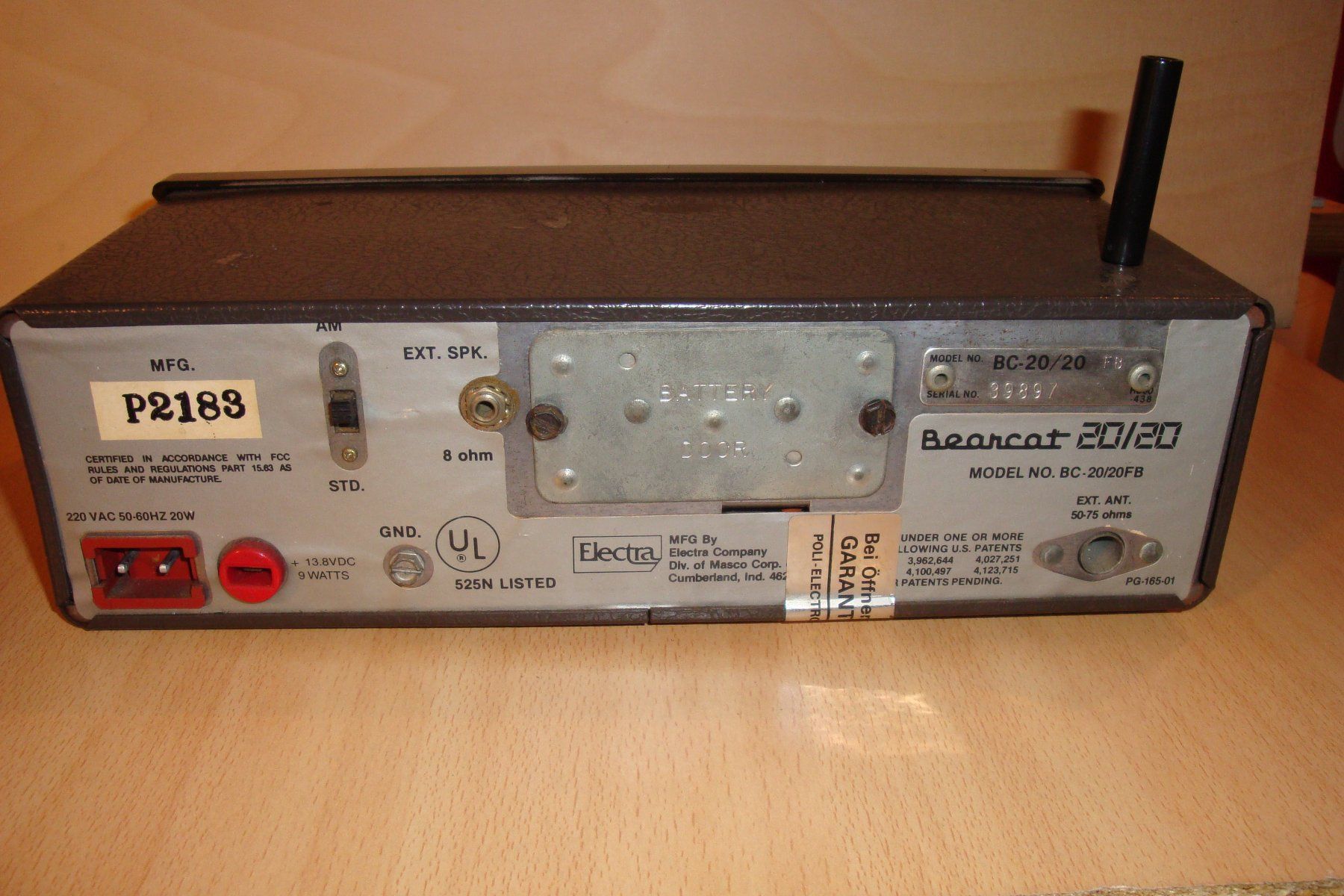 Radio: Baercat 20/20 Aircraft und Marine Basisscanner – Usato da Bäriswil Be venduto da Kater-Carlo 2