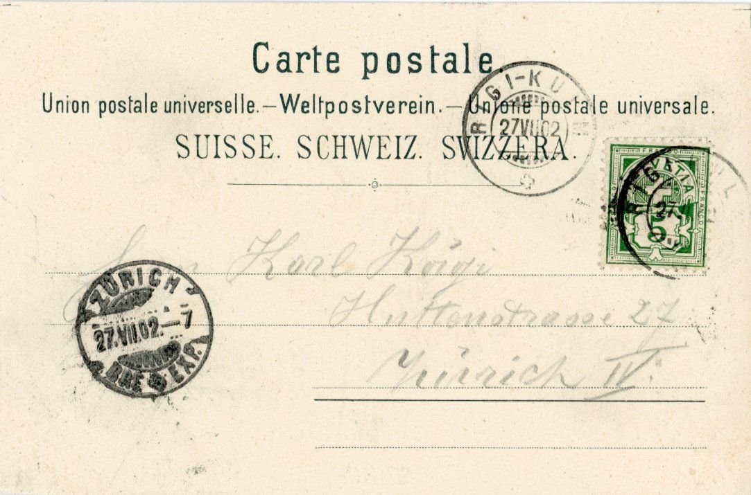 Cartoline postali: Rigi - Kulm   SZ        um  1 9 0 2 – Usato da Brig venduto da Valcards54 1