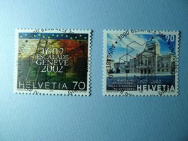 2002 Sondermarke 1045+1046 Bundeshaus ET Vollstempel