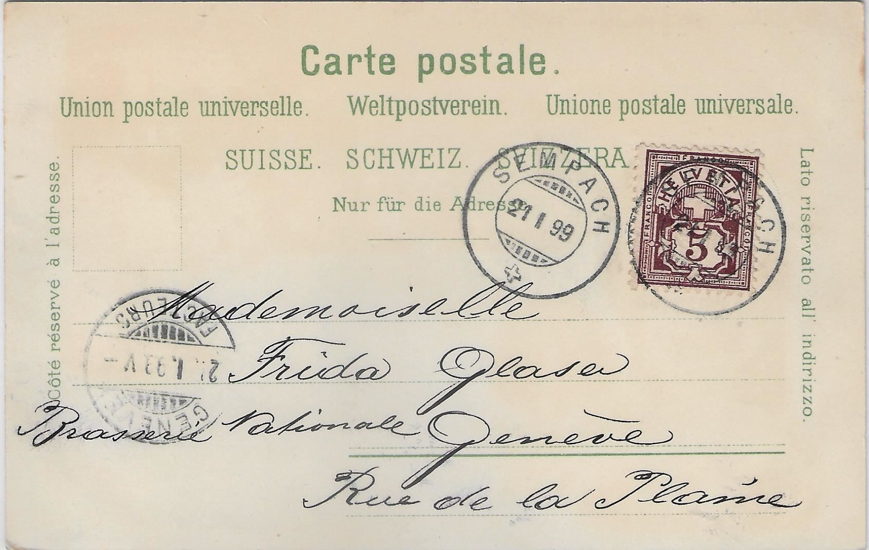 Cartoline postali: Gruss aus Sempach - Litho 1899 – Antico da Ettingen venduto da Kartenplanet 1