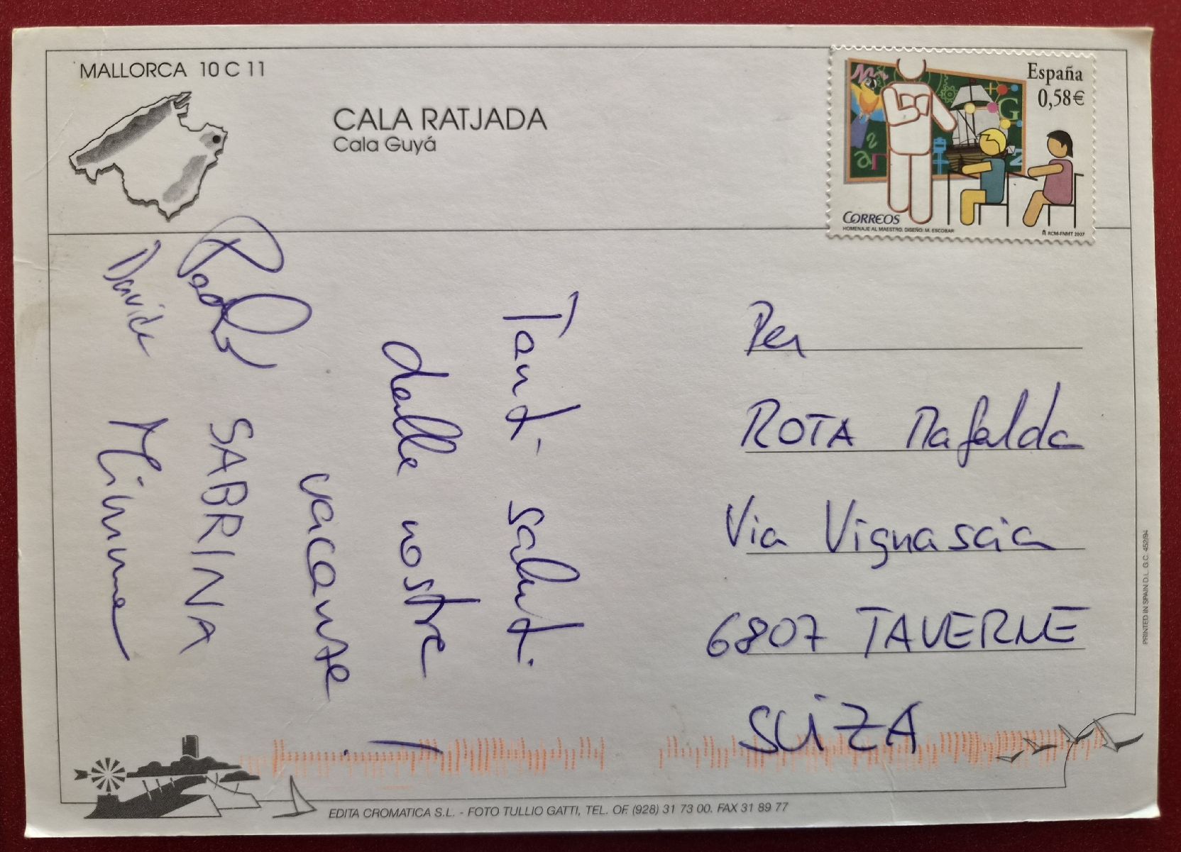 Cartoline postali: Mallorca Cala Ratjada 2007 – Usato da Melchnau venduto da Arthurius 1