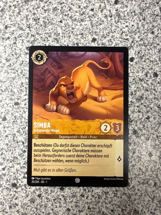 Disney Lorcana Simba 20/204 Deutsch Common (Neu (gemäss Beschreibung ...