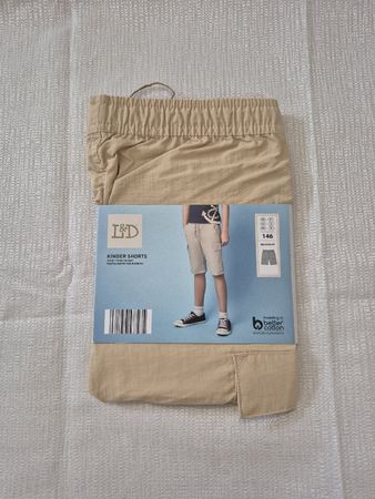 Short d'été pour enfants en coton bio, taille 146, beige, 