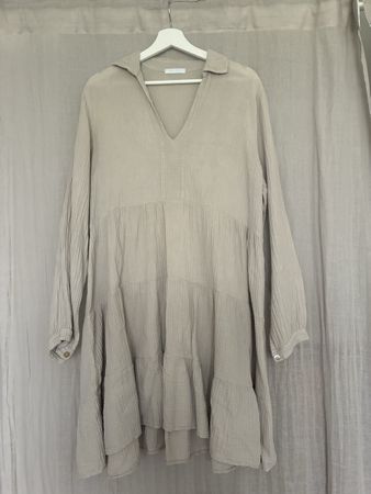 Kleid Musseline beige Grösse S 