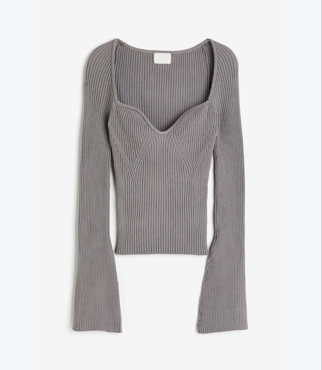 Tops: Rippstrick Pullover langarm grau Grösse XS neuwertig – Neuf (Voir description) à Siebnen par koschitoschi