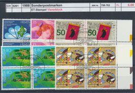 1988 "Sonderpostmarken", Viererblock, ET - Stempel