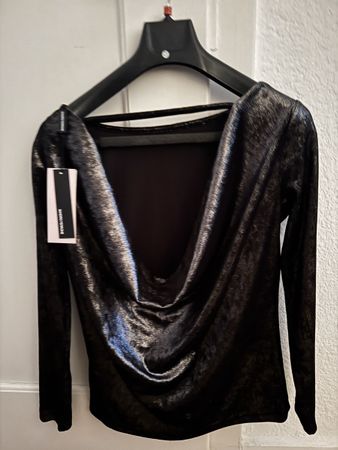 Blusa elegante/casual  maniche lunghe,nera,taglia M/L!