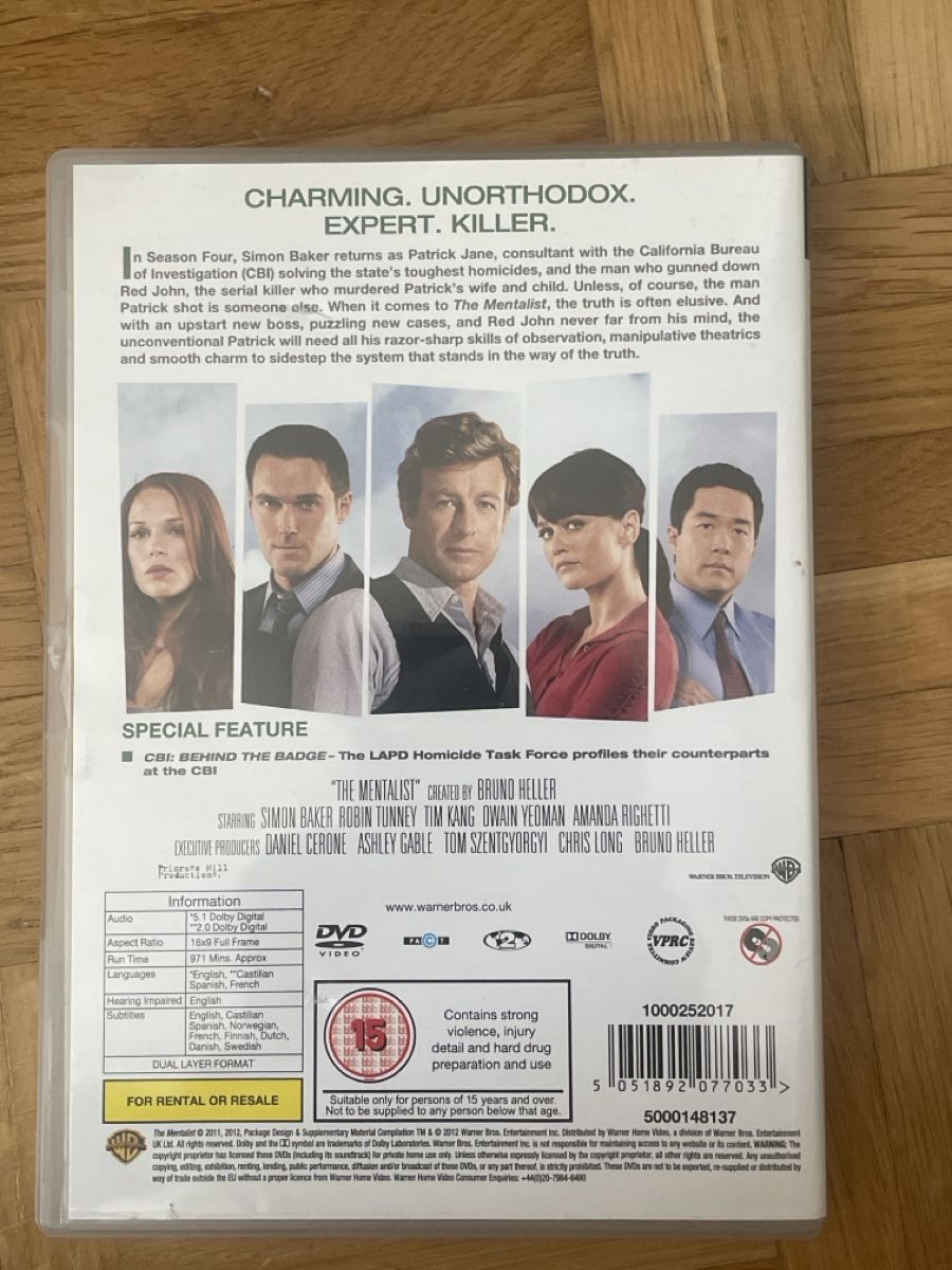 Alle DVDs: The mentalist – Neu (gemäss Beschreibung) aus Zürich von David.zh 1