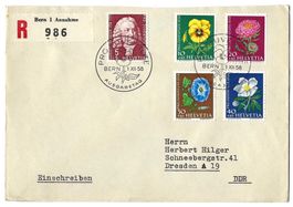1958 Pro Juventute FDC-Satzbrief J173-J177 m. Ausgabestempel